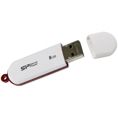 Память SiliconPower "Luxmini 320" 8GB, U2шт упак..0 Flash Drive, белый