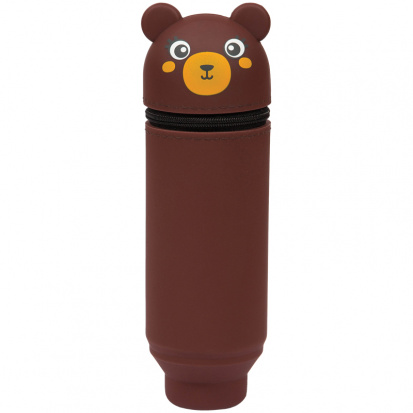 Пенал мягкий 200*55*50 "Bear", силикон, коричневый