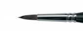 Кисть белка круглая, короткая черная, матовая, фигурная ручка "141F" №6 для акварели