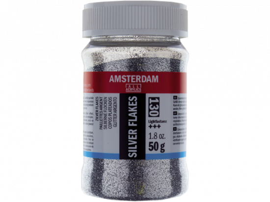 Медиум для акрила "Amsterdam" (130) эффект серебрянные блестки 50гр