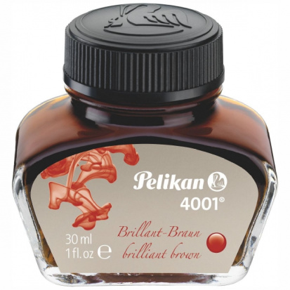 Флакон с чернилами "Pelikan INK 4001 78", Brilliant Brown чернила коричневые чернила 30мл