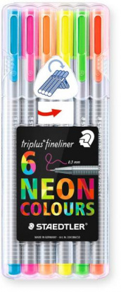 Набор капиллярных ручек Triplus 6цв. неоновые цвета