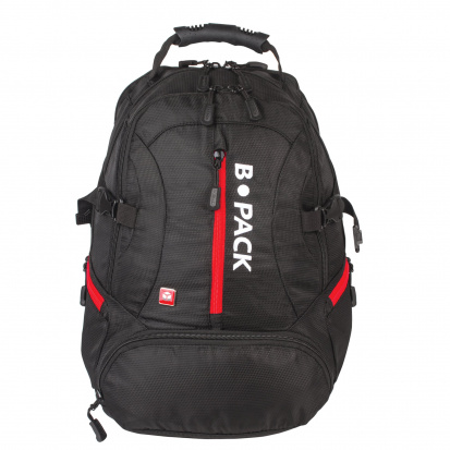 Рюкзак "S-03" универсальный, с отд. для ноутбука, увеличенный объем, черный, 46х32х26 см