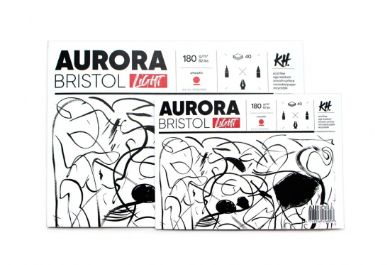 Альбом-склейка для графики Aurora Bristol А5 40 листов, 180 г/м²  гладкий, альбомная ориентация