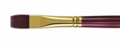 Кисть художественная "Вернисаж", синтетика бордовая, плоская, длинная ручка №14