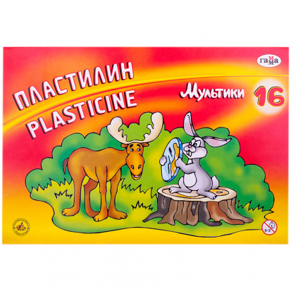 Набор пластилина "Мультики", 16 цветов, 320г, со стеком, картон Набор пластилина "Мультики", 16 цветов, 320г, со стеком, картон