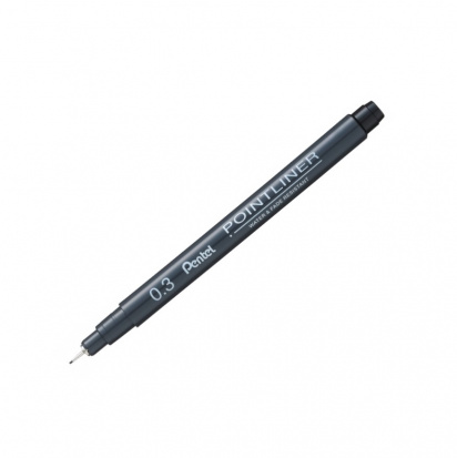 Линер Pentel Pointliner 0,3 мм, черные чернила