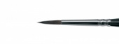 Кисть белка круглая, короткая черная, матовая, фигурная ручка "141F" №3 для акварели