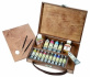 Набор масляных красок "Artisti" в деревянном ящике с аксессуарами. 