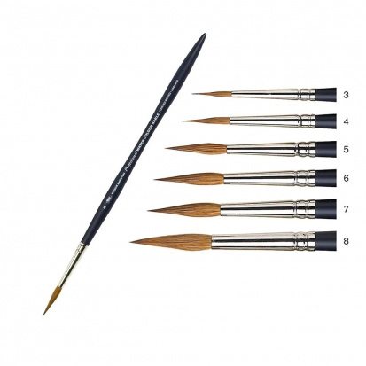 Соболь круглый c удлиненным кончиком Pointed Round - Short handle №8 sela