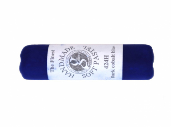 Пастель сухая мягкая круглая ручной работы №424, темно-синий кобальт