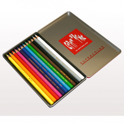 Набор цветных карандашей, "Supracolor", Акварель, 3.8мм, 12цв, металл