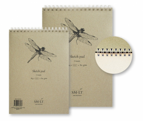 Альбом Smiltainis "Sketch pad" cream, А5, 70л, 80г/м2