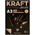Склейка для скетчей "Kraft", 60л. A3, 90г/м2, верже, черный/крафт