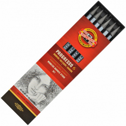 Карандаши чернографит акварель Progresso набор 6 шт