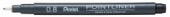 Линер Pentel Pointliner 0,8 мм, черные чернила