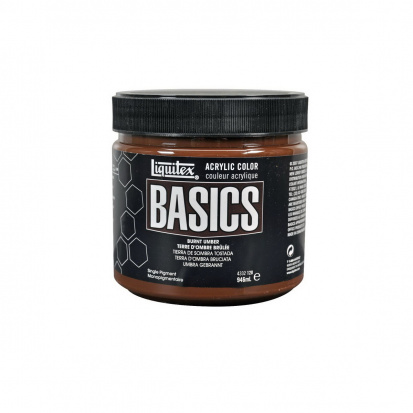 Краска акриловая "Basics", банка 946мл, №128 умбра жженая 