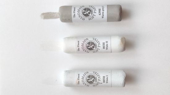 Пастель сухая мягкая круглая ручной работы №003, белый II