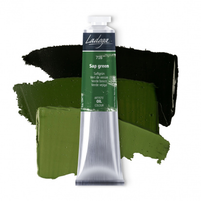 Масляная краска "Ладога", травяная зеленая 46мл