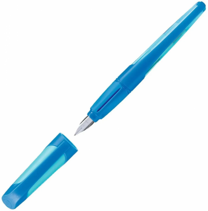 Перьевая ручка "EasyBuddy", корпус сине-голубая, синий картридж sela