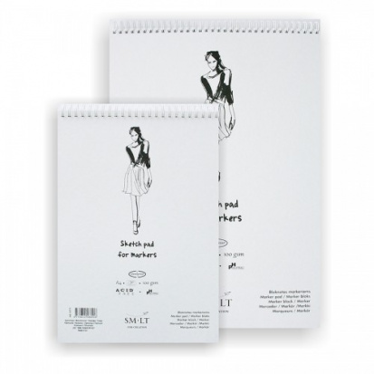 Альбом Smiltainis "Sketch pad" для маркеров, А4, 50л, 100г/м2