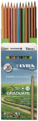 Набор цветных карандашей Lyra Graduate Permanent  12 цв.
