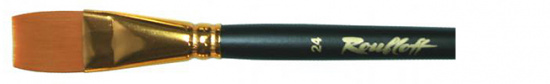 Кисть синтетика плоская длинная ручка "1327" №24 для масла, акрила, гуаши, темперы