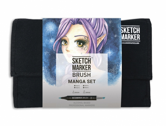 Набор маркеров Sketchmarker BRUSH Manga set 24шт Манга + сумка органайзер