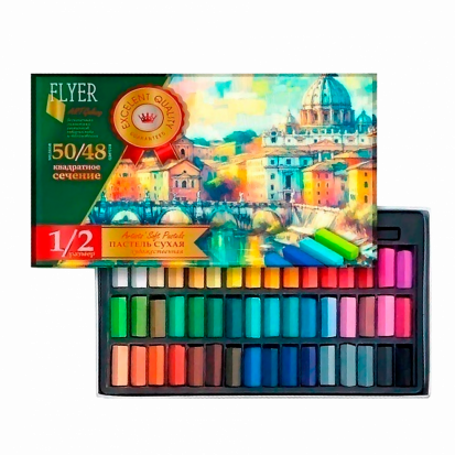 Мягкая сухая художественная пастель 1/2 48 цветов "Art City", картон. упаковка