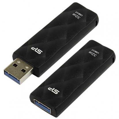 Память SiliconPower "Blaze B20" 32GB, USB3.0 Flash Drive, черный (металл.корпус)