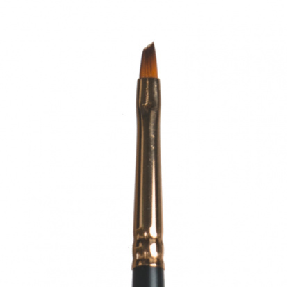 Кисть синтетика (имитация колонка) скошенная, короткая ручка "1S65" №4, для масла, акрила, гуаши
