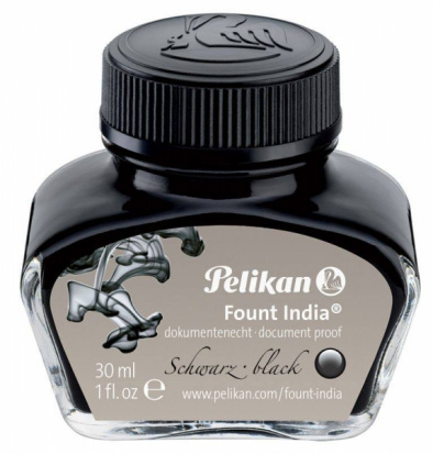 Флакон с чернилами "Pelikan Fount India 78" черный, плохо смывающийся 30мл, для ручек перьевых
