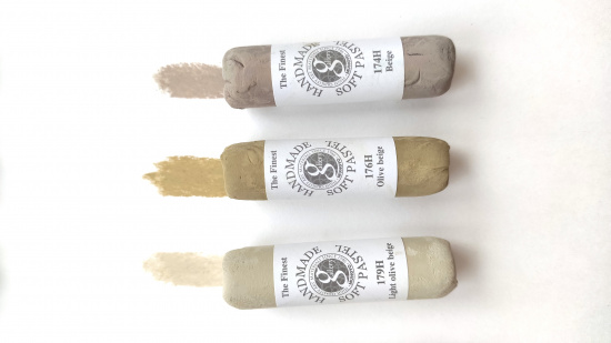 Пастель сухая мягкая круглая ручной работы №174, бежевый