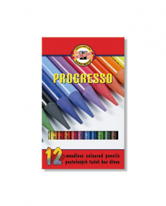 Карандаши цветные художественные "Progresso", 12 цветов, 7,1мм, в лаке, без дерева, заточенные Карандаши цветные художественные "Progresso", 12 цветов, 7,1мм, в лаке, без дерева, заточенные