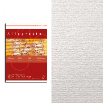 Склейка для акварели "Allegretto", 150 г/м2, А3, 10 л, целлюлоза 100%, среднее зерно "холст" 