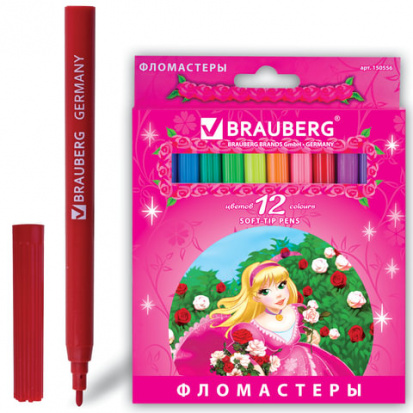 Фломастеры "Rose Angel", 12 цветов, карт. упаковка