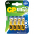 Батарейка GP Ultra Plus AA (LR06) 15AUP алкалиновая BC4 (в упак. 4бат.)