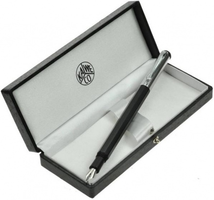 Ручка перьевая ELEGANCE M 0.9мм черный корпус с серебристыми вставками