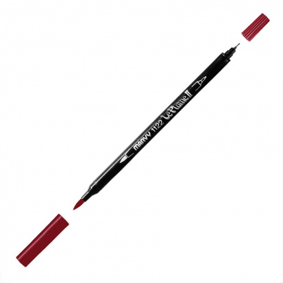 Маркер-кисть двусторонняя "Le Plume II", кисть и ручка 0,5мм, английский красный
