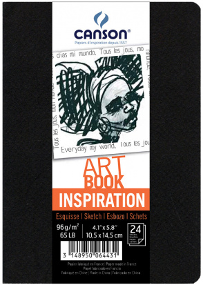 Блокнот для зарисовок Inspiration 96г/кв.м 105х148мм 24л мягкая обложка черный 2шт