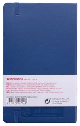 Блокнот для зарисовок Art Creation 140г/кв.м 13*21см 80л твердая обложка Синий морской 