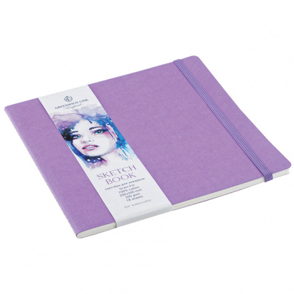 Скетчбук для акварели 18л., 200*200 Greenwich Line, сиреневый, 100% хлопок, 200г/м2, на резинке Скетчбук для акварели 18л., 200*200 Greenwich Line, сиреневый, 100% хлопок, 200г/м2, на резинке