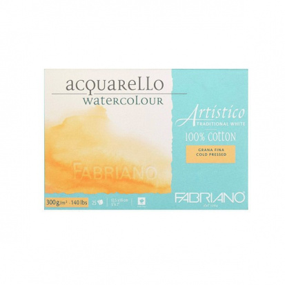 Блок для акварели "Artistico Traditional White" 300г/м2 12,5x18см Grain fin \ Cold pressed 25л