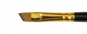 Кисть синтетика (имитация колонка) скошенная, короткая ручка "1S65" №10, для масла, акрила, гуаши