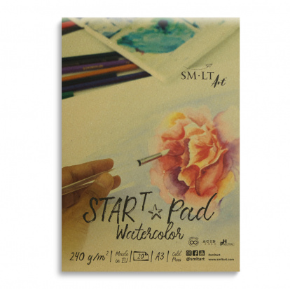 Альбом для акварели SMLT Art Start 240г/м2 А3 20л фин белая бумага твердая обложка