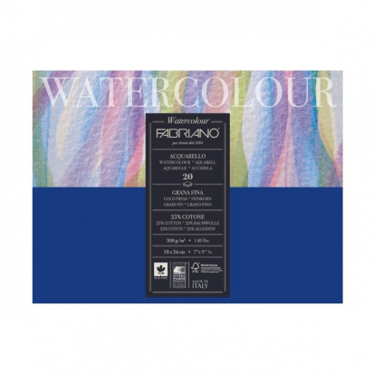 Блок для акварели "Watercolour" 300г/м2 18x24см Grain fin \ Cold pressed 20л склейка по 4 сторонам
