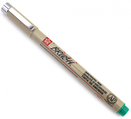 Ручка-кисть "Pigma Brush", Зелёный для графики
