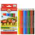 Набор цветных карандашей "Triocolor" 12 цв, трехгранный корпус
