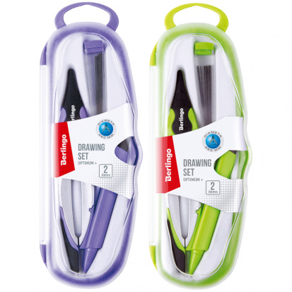 Готовальня "Optimum +", 2 предмета, циркуль 135мм, пластик