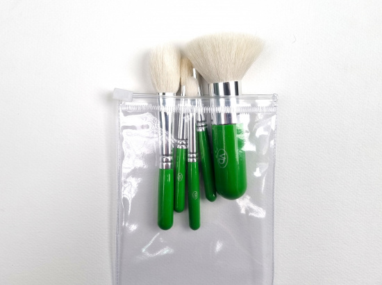 Набор из 5 кистей "Мини" волос козы. цвет ручки: зелёный